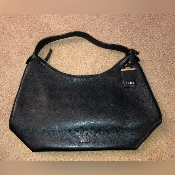 Black Leather DKNY Hobo Bag - Picture 2 of 9